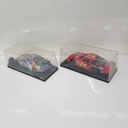 Set of Two 1/18 Scale Diecast Character Model Race Cars in Display Boxes P/R 010923c alternative image