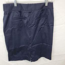 Wm J.Crew Navy Blue Single Vented Slash Pockets Straight Pencil Mini Skirt Sz 0 alternative image
