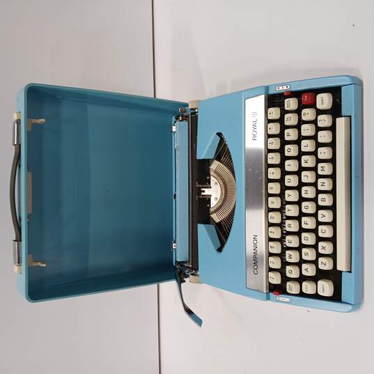 Vintage Companion Blue Typewriter w/ Case image number 1