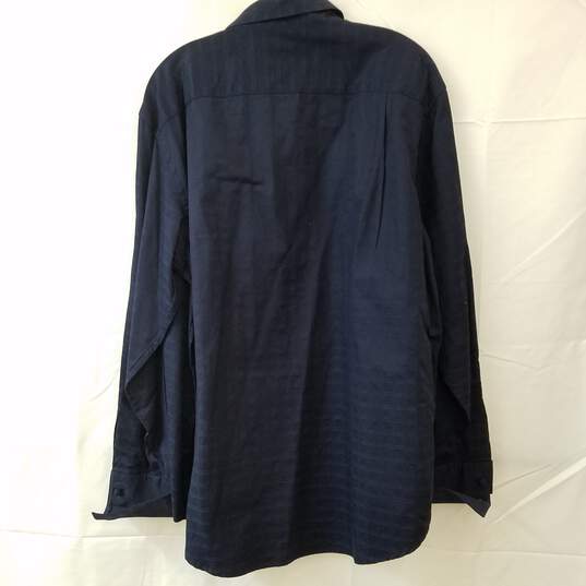 Tasso Elba 100% Cotton Men's Navy Blue LS Button Shirt Size Large image number 4