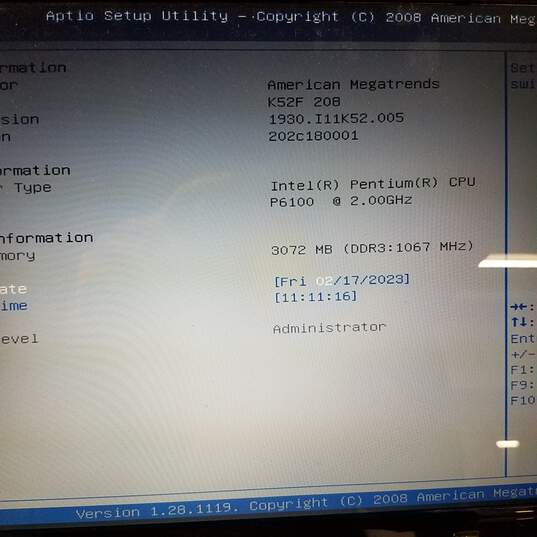 ASUS K52F 15.5 in Intel Pentium@2.0GHz 320GB HDD 3GB RAM image number 5