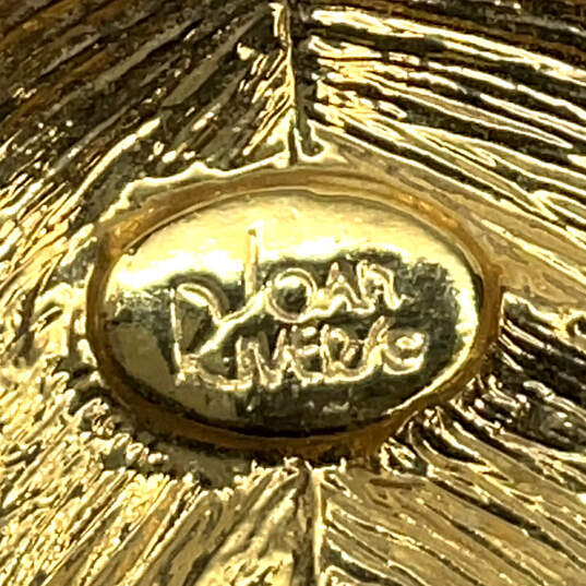 Designer Joan Rivers Gold-Tone Clip On Fashionable Leaf Drop Earrings image number 3