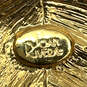 Designer Joan Rivers Gold-Tone Clip On Fashionable Leaf Drop Earrings image number 3