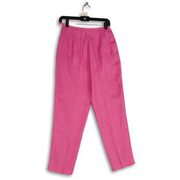 Womens Pink Flat Front Slash Pocket Straight Leg Dress Pant Size 6 alternative image