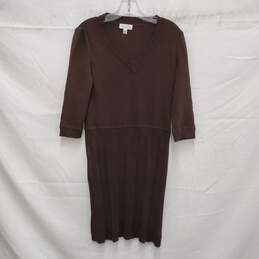 VTG St. John WM's Brown Wool Blend Knit Sweater Dress Size P