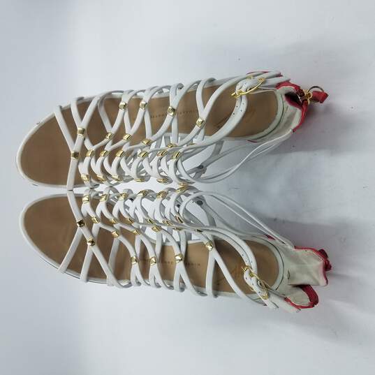 Giuseppe Zanotti Caged Sandals Women's Sz 9 White/Red image number 6