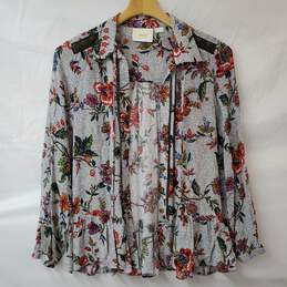 Anthropologie Maeve Open Front LS Floral Blouse Women's XS