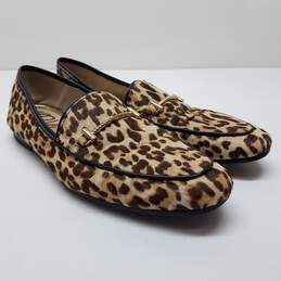 SAM EDELMAN- Tan Leopard Print Lior Calf Hair Loafers Flats Size 8