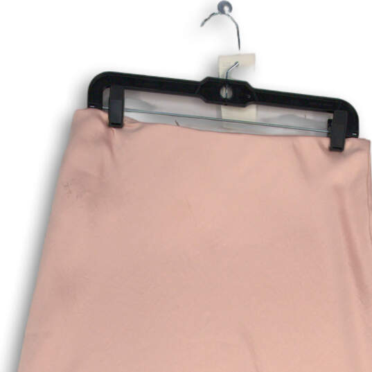 Womens Pink Flat Front Pull-On Midi A-Line Skirt Size Large image number 4