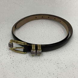 Womens 4B608 Black Leather Adjustable Waist Buckle Dress Belt Size XL/36