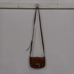 Michael Kors Charlton Brown Pebbled Leather Crossbody Bag Purse