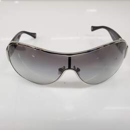 Coach 'Reagan' Rhinestone Accent Silver/Black Shield Sunglasses alternative image