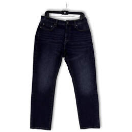 NWT Womens Blue Denim Medium Wash Stretch Pockets Straight Jeans Size 33/29