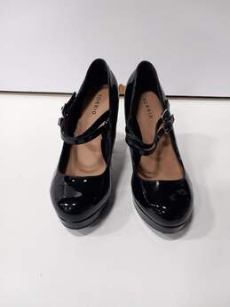 Torrid Women's 18265332 Black Patent Mary Jane Platform Tapered Heels Size 9.5WW