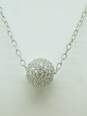 925 Judith Ripka CZ Pave Ball Pendant Necklace image number 1