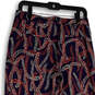 Womens Multicolor Printed Flat Front Pockets Straight Leg Ankle Pants Sz 0 image number 4