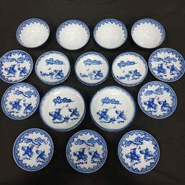 14-Piece Blue and White Japanese Dinnerware Set alternative image