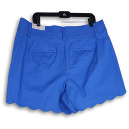 NWT Womens Blue The Allie Flat Front Scalloped Hem Chino Shorts Size 16 alternative image