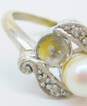 Vintage 14K White Gold Pearl & Diamond Accent Ring for Repair 3.5g image number 4