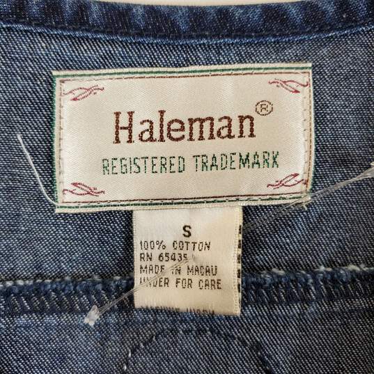 Haleman Men's Blue Denim Vest SZ S image number 4
