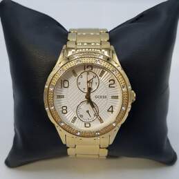 Guess 39mm Case Size Crystal Bezel Gold Tone Stainless Steel Quartz Watch alternative image
