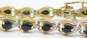 10k Yellow Gold Sapphire & Diamond Accent Tennis Bracelet 8.1g image number 3