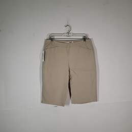 Womens Elastic Waist Slash Pockets Pull-On Slimming Bermuda Shorts Size 1.5