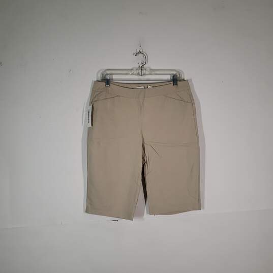 Womens Elastic Waist Slash Pockets Pull-On Slimming Bermuda Shorts Size 1.5 image number 1