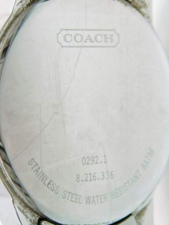 Women's Coach 8.216.336 Silver Tone Analog Calendar Watch image number 5