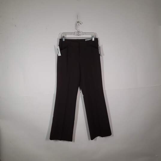 NWT Womens Pockets Flat Front Modern Fit Trouser Leg Dress Pants Size 6 image number 1