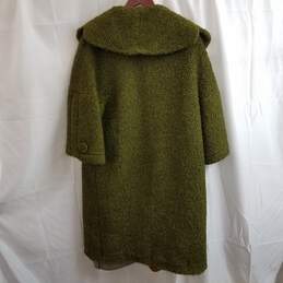 Vintage Don Loper Beverly Hills Green Wool Satin Lined Short Sleeved Pea Coat alternative image