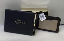 COACH F22713 Signature Canvas Corner Zip Wallet