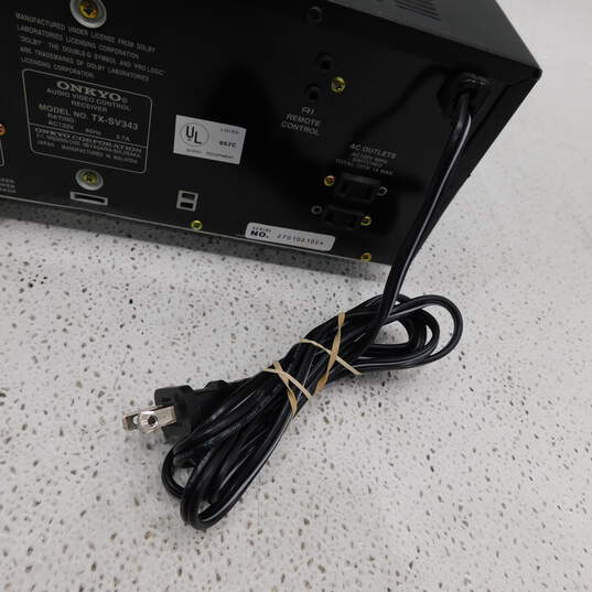 Onkyo Model TX-SV343 Audio Video Control Receiver w/ Attached Power Cable image number 9