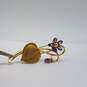 Fred Paris 18k Gold Heart Flowers Amethyst 2 Inch Brooch Pin 10.3g image number 9