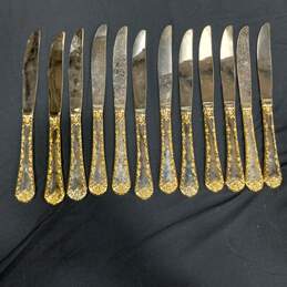 Vintage W.M. Rogers & Sons 50 Pc Gold Plated Silverware Set alternative image
