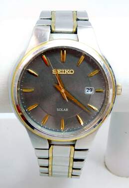 Seiko Solar Two Tone Analog Date Men's Watch 115.0g