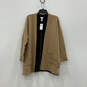 NWT Womens Brown Black Reversible Open Front Cardigan Sweater Size M image number 1