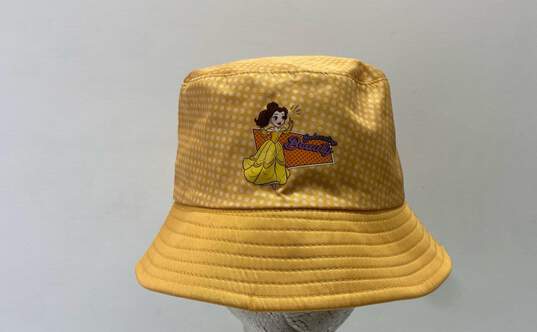 Disney Princess Yellow Polka Dot Bucket Sun Hat One Size image number 1