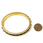 Designer J. Crew Gold-Tone Black Enamel Spike Hinged Bangle Bracelet image number 2