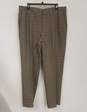 Mens Brown Check Slash Pockets Flat Front Straight Leg Dress Pants Sz 44/38 image number 1