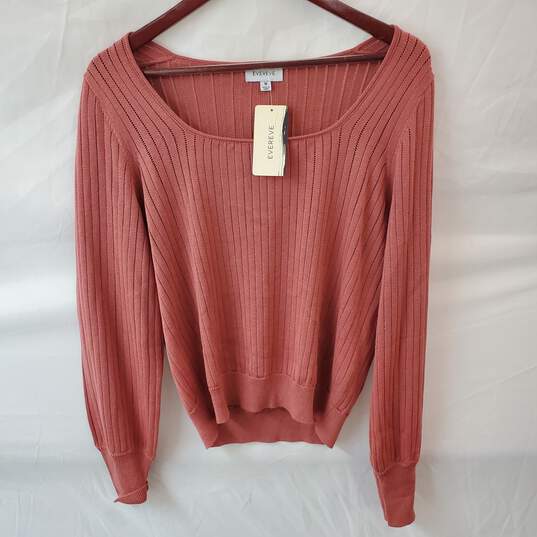 Evereve Scoop Neck Sweater in Dusty Rose Pink with Tags Size M image number 1