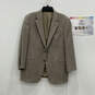 Authentic Mens Brown Pinstripe Notch Lapel Two-Button Blazer Size 42 R image number 1
