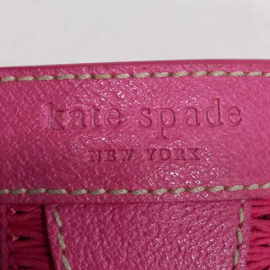 Kate Spade Raffia Pink Straw Should Bag with Chain Strap image number 5