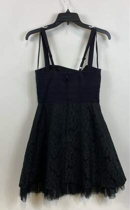 NWT BCBGMAXAZRIA Womens Black Kaya Lace Floral Sleeveless Mini Dress Size 8 alternative image