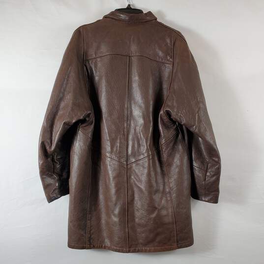 Unbranded Men Brown Leather Jacket Sz NA image number 2