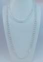 Vintage Les Bernard Silvertone Clear Crystals Beaded Layering Necklaces 88.1g image number 1