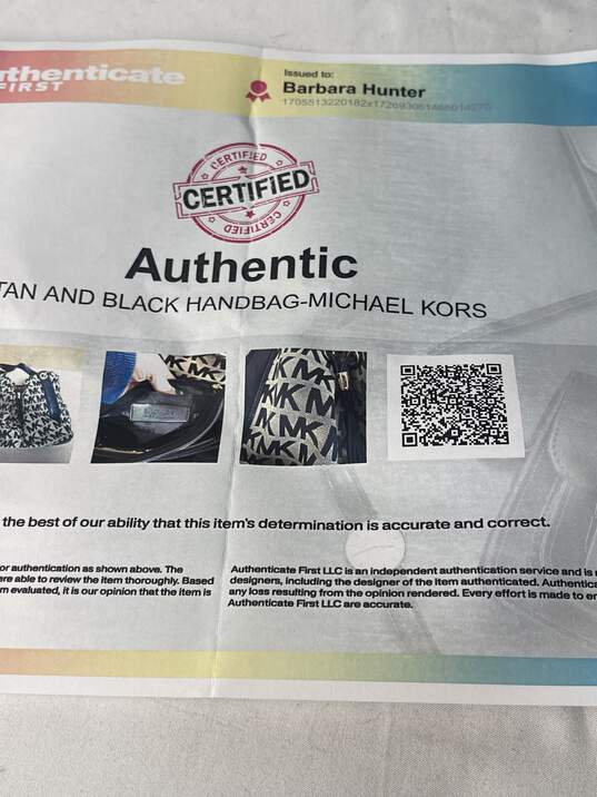 Certified Authentic Michael Kors Black and Brown Satchel Hand Bak image number 6