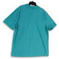 Mens Green Collared Button Front Short Sleeve Classic Polo Shirt Size XL image number 2