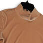 Womens Beige Regular Fit Short Sleeve Mock Neck Pullover T-Shirt Size XS image number 4