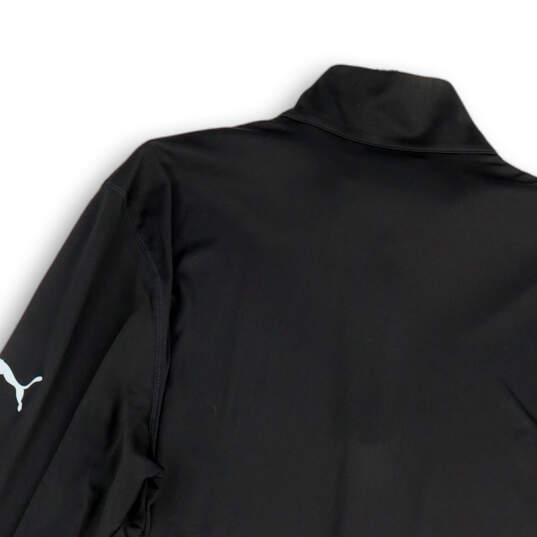 NWT Mens Black Long Sleeve 1/4 Zip Mock Neck Pullover T-Shirt Size Large image number 4